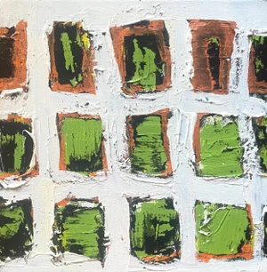 Sarah Trundle, Contemporary Abstract Painting, "Squarely"