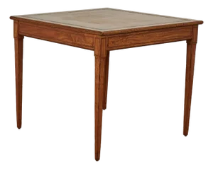 Antique English Leather Top Game Table
