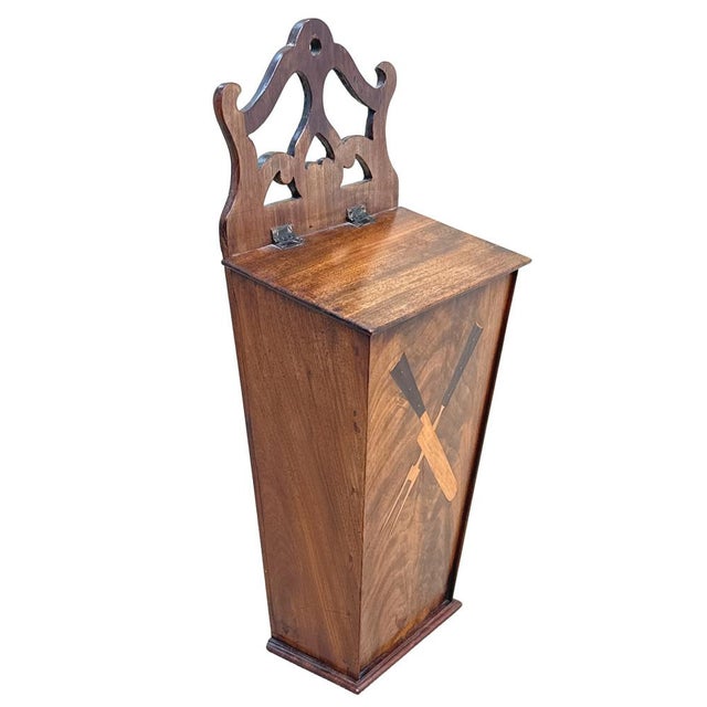 Wood Georgian Mahogany Wall Cutlery or Candle Box, 1800s For Sale - Image 7 of 10