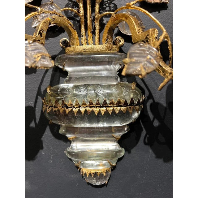 1940s 1930s French Gilt Metal Sconces - A Pair For Sale - Image 5 of 9
