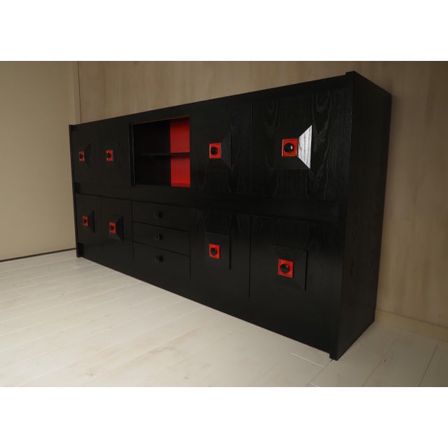 Belgian 1960's brutalist cabinet in style of De Coene.