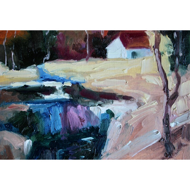 Textile Modern Impressionist Landscape Oil Original Art For Sale - Image 7 of 10
