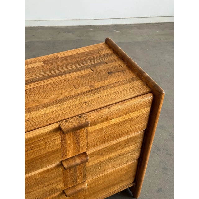Wood 1980s Post Modern Triple Dresser in Oak For Sale - Image 7 of 11