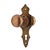 Traditional style passage door knob set made of brass with a polished finish. Priced as two door knobs, one rosette, one...