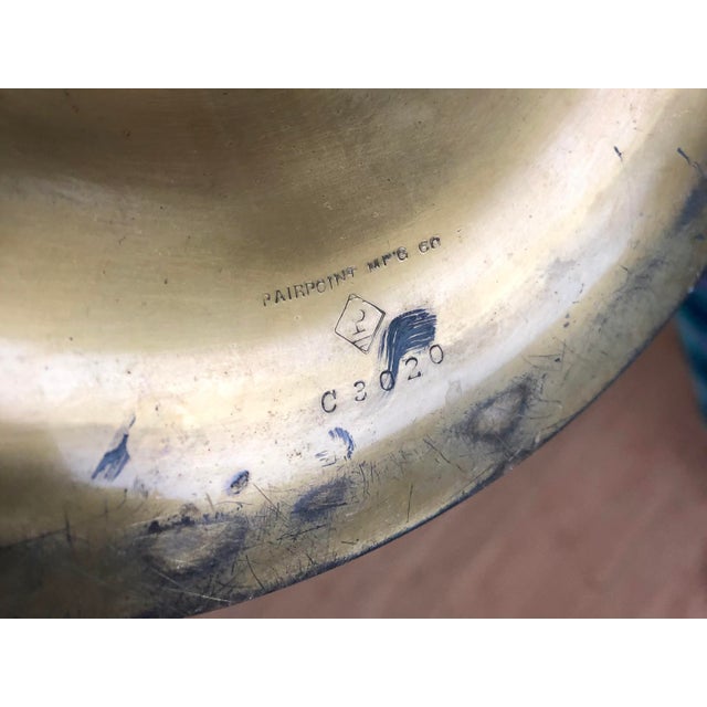 A Pairpoint Glass Co. lamp from the 1910s. Pairpoint MFG Co. C3020 Glass dome shade is embossed with delicate floral...