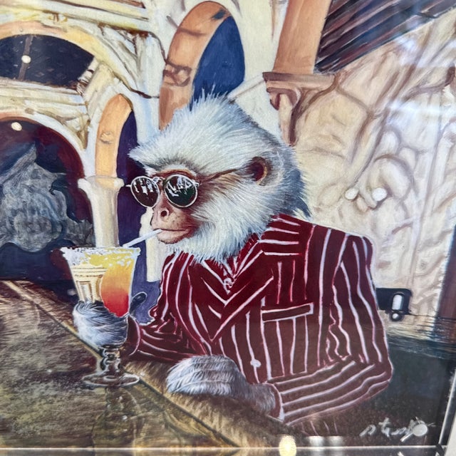 Title : Monkey at The Bar Artist: Serge Strosberg come in thick lucite magnetic frame signed and numbered experience the...