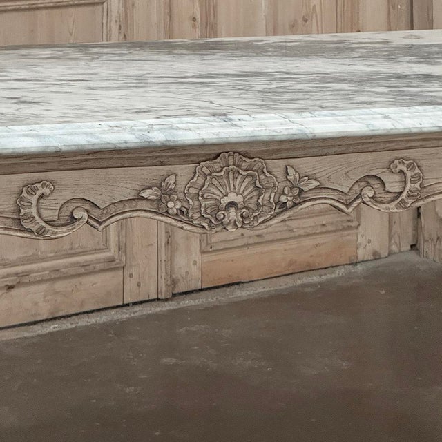 Antique 19th Century Louis XV Stripped Table With Marble Top For Sale - Image 10 of 18
