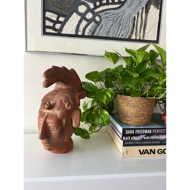 Mid 20th Century Andean Warrior Terracotta Bust For Sale - Image 10 of 12