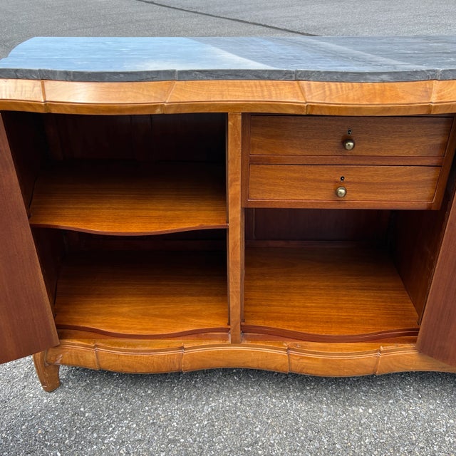 Art Deco Burled Elm & Marble Top Sideboard by René Joubert Et. Philipe Petit for Dim For Sale - Image 10 of 13