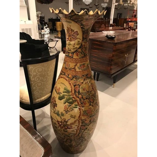 Japanese Japanese Palace Floor Vase With Samurai Warriors Motif For Sale - Image 3 of 11