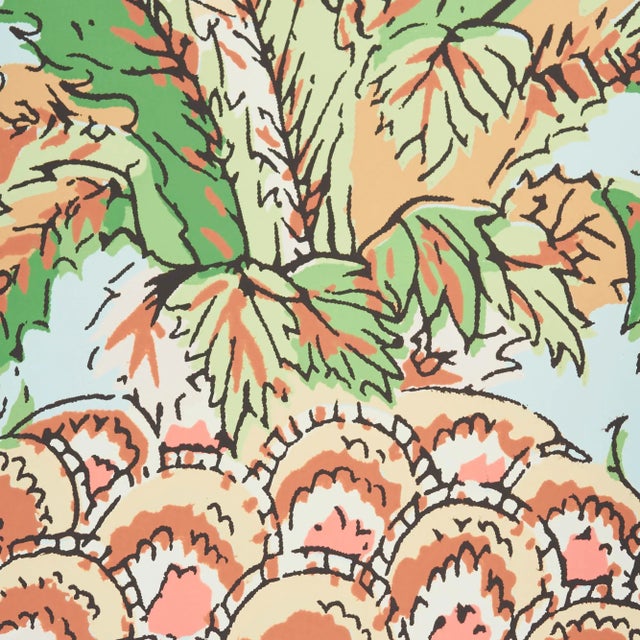 Contemporary Schumacher Pineapples Wallpaper in Sky , Sample For Sale - Image 3 of 5