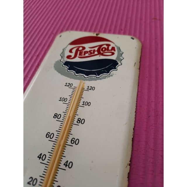 Not Yet Made - Made To Order Premium Vintage Style Pepsi-Cola Advertising Thermometer Sign For Sale - Image 5 of 10