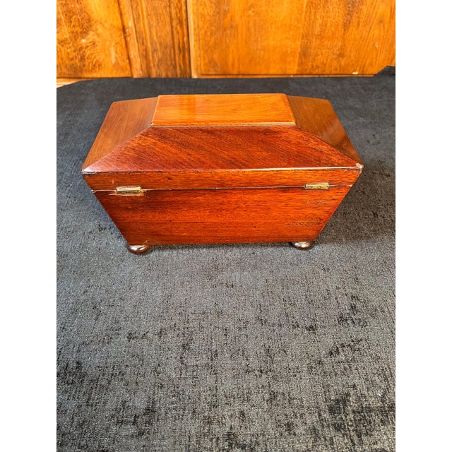 Regency Mahogany Sarcophagus form Tea Caddy For Sale - Image 12 of 12