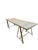 Fabulous extra long industrial zinc top and painted metal trestle table. Top is zinc sheets nailed onto a wood frame. Base...