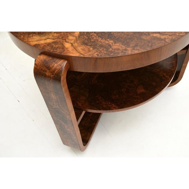 Large Art Deco Burr Walnut Coffee Table, 1930s For Sale - Image 6 of 9