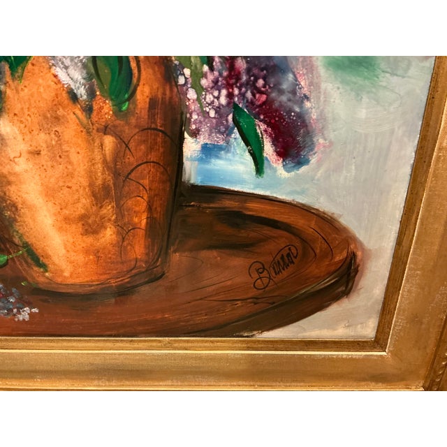 Blue Gorgeous Mid-20th Original Floral Painting, Framed For Sale - Image 8 of 9