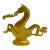 1950 Venetian Brass Gondola Mythical Seahorse Animal Sculpture Figurine Oar Lock For Sale