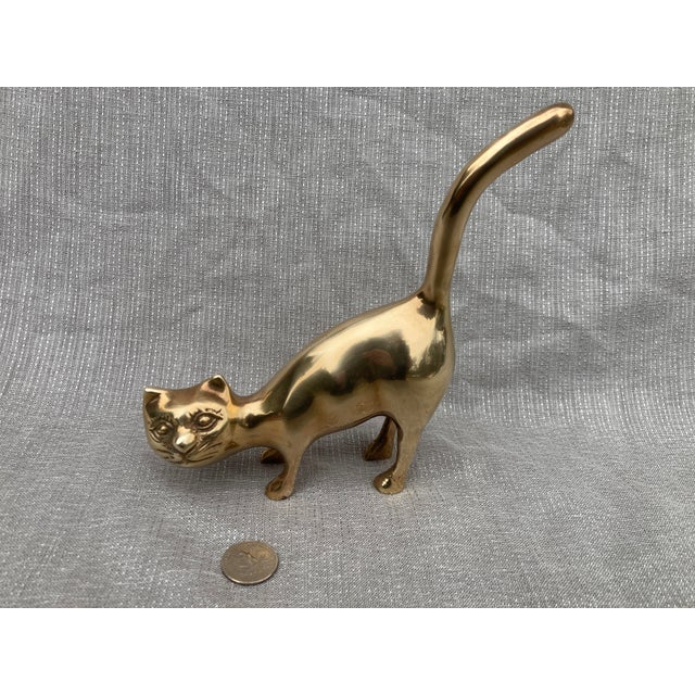 Brass Mid Century Cat Figure For Sale - Image 12 of 13
