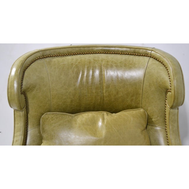 Champagne Baker Furniture Jacques Garcia Leather Tuileries Lounge Chair With Ottoman For Sale - Image 8 of 12