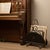 Hand Forged Iron Newspaper & Magazine Rack (54cm) Antique Gold Scroll Design with Arched Handle For Sale - Image 6 of 10