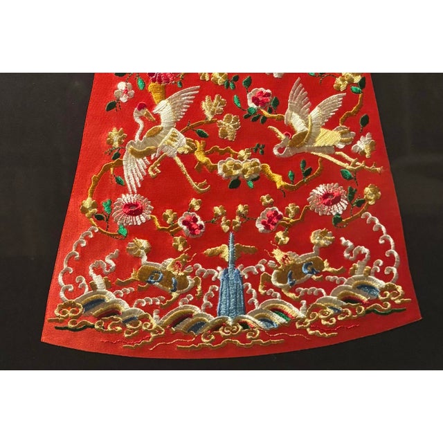 Early 20th Century Framed Embroidered Asian Silk Childs Robe For Sale - Image 5 of 9