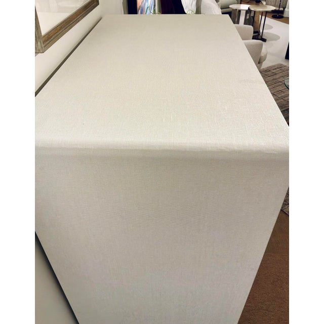 2020s Villa & Home Modern White Grasscloth Tall Bryant Chest of Drawers For Sale - Image 5 of 6