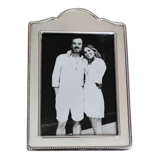 Vintage English Sterling Silver Hallmarked Frame-Velvet Easel Back For Sale