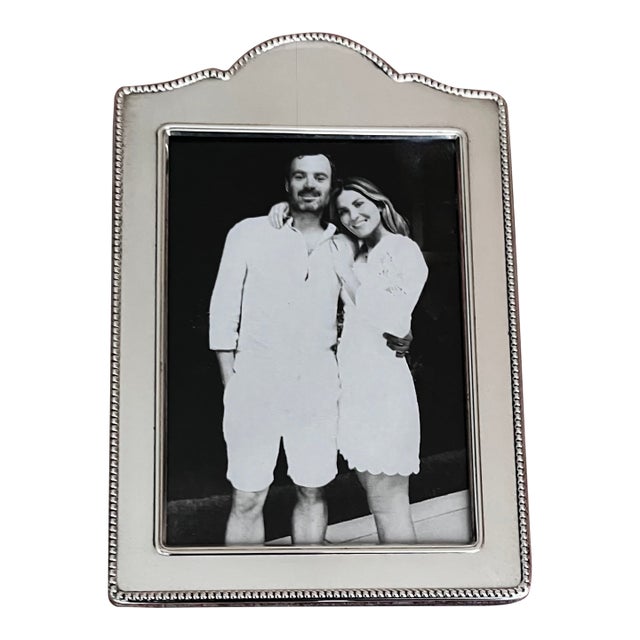 Vintage English Sterling Silver Hallmarked Frame-Velvet Easel Back For Sale