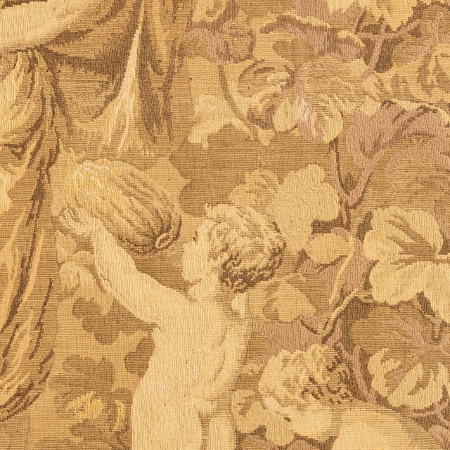 1900 - 1909 France Sienna Tapestry Wall Hanging For Sale - Image 10 of 15