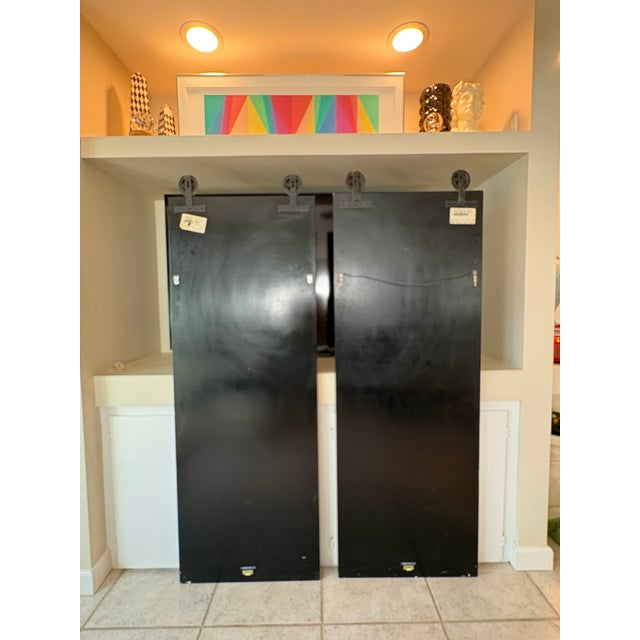 Vintage Maitland Smith Hand Painted UrnWall Panels With Brass Lion Finials - A Pair For Sale - Image 10 of 14