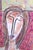 A colorful modernist portrait of a woman by Bren Bauer (American, 20th-c.), the lines of which are reminiscent of...