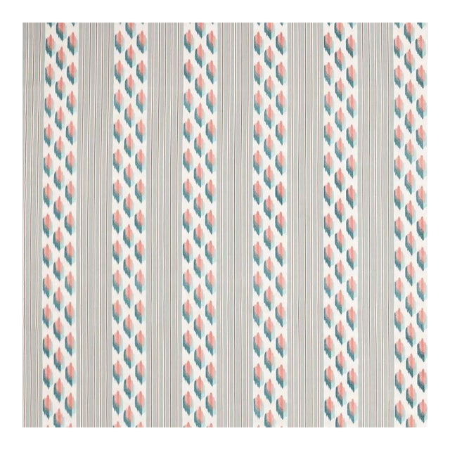 Sanderson Musafir Fabric in Mineral/Coral For Sale