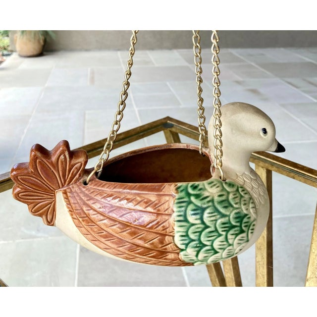 1970s Circa 1970 Hanging Earthenware Dove Planters, a Pair For Sale - Image 5 of 13