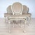 Dimensions: H 37” x W 18” x D 20” x SH 20.5”. Set of 6 Vintage French Louis XVI style Medallion back dining chairs in...