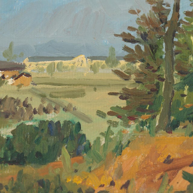 Impressionist Wooded Landscape Oil Painting on Paper, Circa 1900-25 For Sale - Image 3 of 7