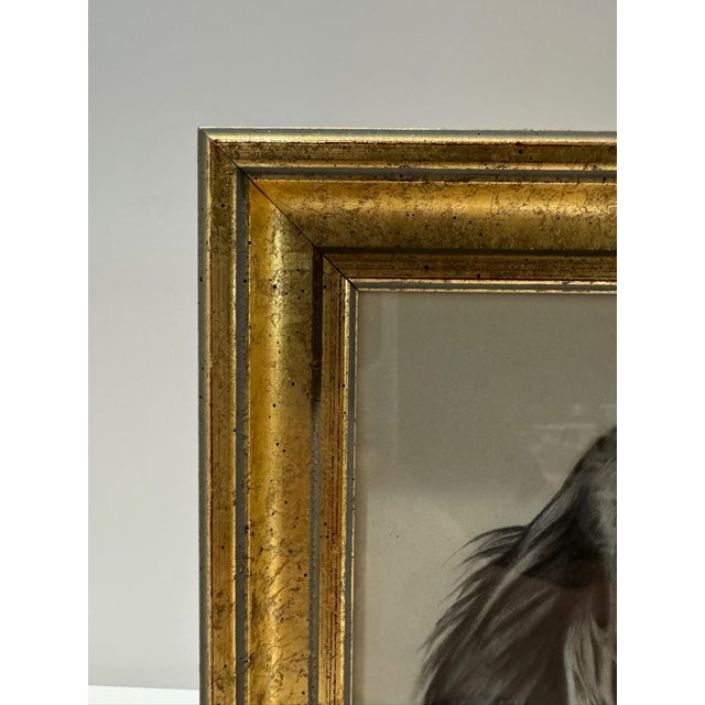 Early 20th Century t.e.. Schrock Signed 1950 Setter Dog Portrait Drawing Framed For Sale - Image 5 of 7