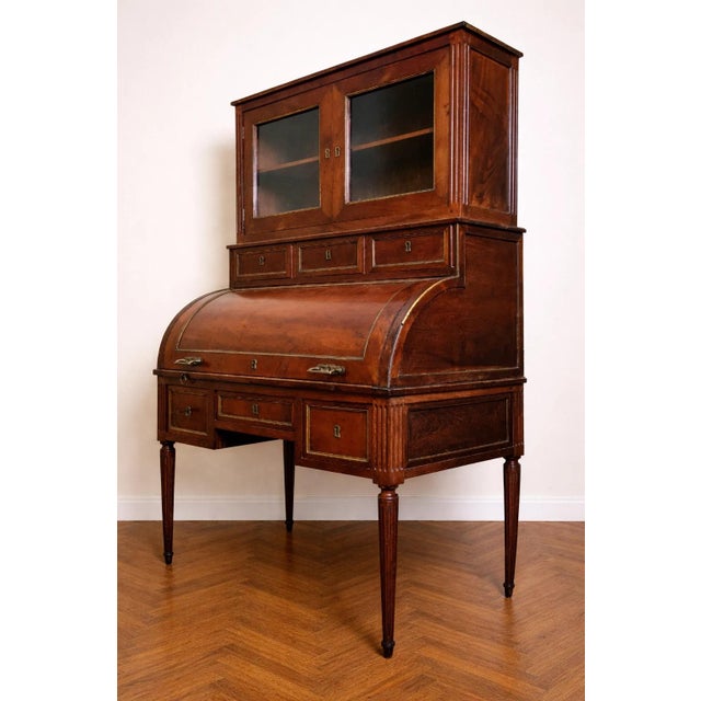 Louis XVI Cylinder Desk with Bookcase, 1760 For Sale - Image 6 of 6