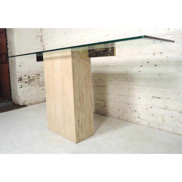 Elegant Travertine Console Table by Artedi Chairish