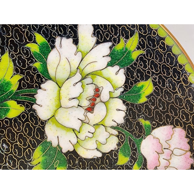 1950s Vintage Cloisonne Plate For Sale - Image 5 of 7