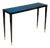 Bespoke Ebonized Console With Blue Parchment Top For Sale
