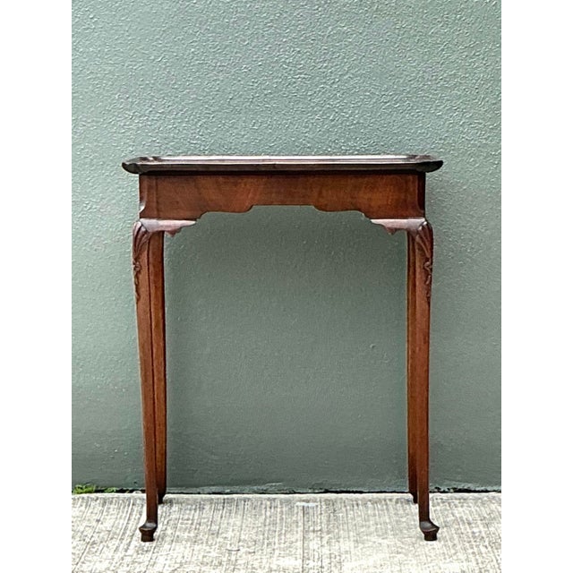 Brown Vintage Carved Clam Shell Tea Table For Sale - Image 8 of 12