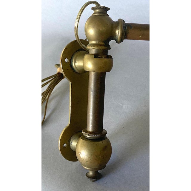1920s 1920s German Art Deco Task Wall Lamp, Solid Brass, Beautifully Engineered For Sale - Image 5 of 8