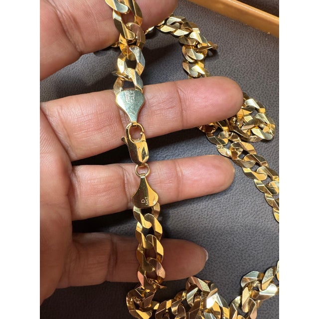 Early 21st Century Vintage 14 Karat Yellow Gold 60 Gm Miami Cuban Link Italian Chain Unisex, 22" For Sale - Image 5 of 18