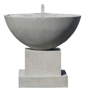 Darien Plinth Gray Fiber Concrete Fountain