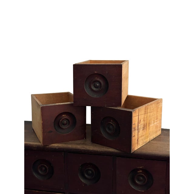 - A rare set of vintage apothecary workshop drawers, England circa 1910. - The chest comprises of 36 drawers all with...