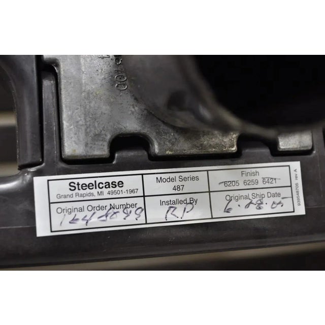 Late 20th Century Steelcase 487 Cachet Swivel Office Desk Chair With Blue Seat - A Pair For Sale - Image 9 of 10