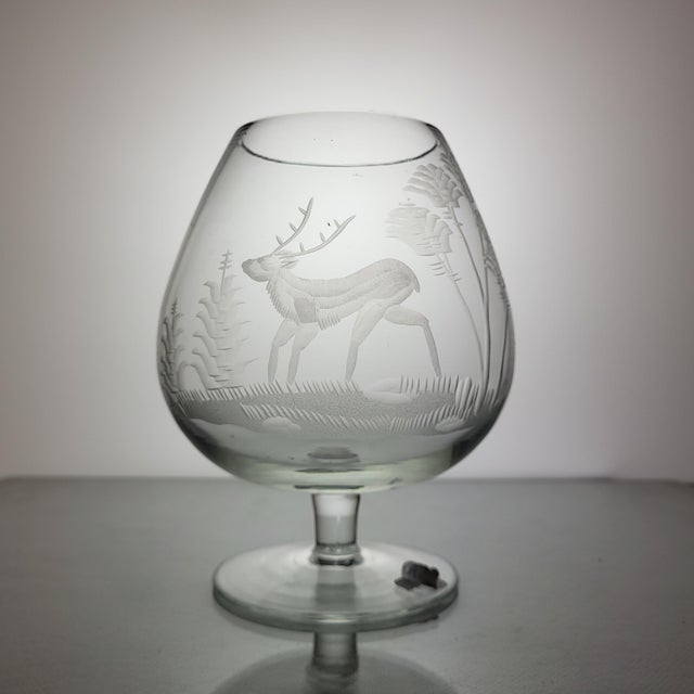Crystal Cognac Glasses, 1950s, Set of 6 For Sale - Image 10 of 12