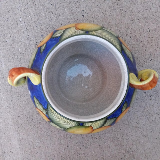 Vintage Biscotti Jar, Cachi E Limoni Deruta Majolica Lidded For Sale - Image 12 of 15
