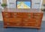 Beautiful 10 drawer solid black cherry double dresser with mirror by Henkel Harris. Dresser has its original brass drawer...
