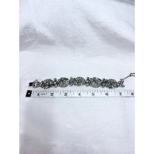 Vintage Juliana D&e Clear & Smoky Topaz Rhinestone Necklace and Bracelet Set, Attributed For Sale - Image 11 of 16